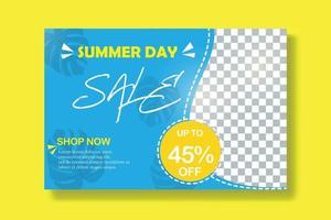 Summer sale banner template, blue and yellow color combination, blurry photo as in the picture. files can be edited for personal or commercial use, please follow the portfolio thanks already follow me vector