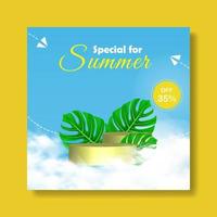 template summer social media with a combination of yellow and blue. files can be edited for personal or commercial use, please follow and support my account thanks for following me. vector