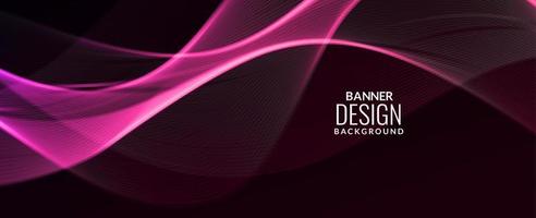 Dark abstract background with flowing colorful wave banner background pattern vector