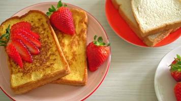 French toasted with fresh strawberry