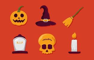 conjunto de elementos de halloween vector