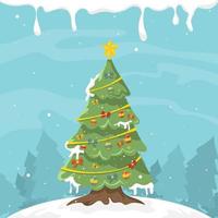 Christmas Tree Decoration Concept vector