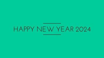 feliz ano novo 2024 fundo de tela verde com linhas coloridas e feliz ano novo no estilo das linhas centrais - gratuito para uso comercial video