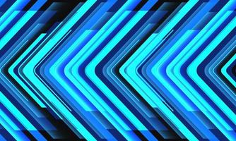 Abstract blue neon arrow direction geometric pattern design modern technology futuristic background vector