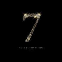 Glittering golden letters on a black background,shiny letters. vector