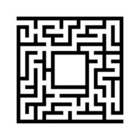 laberinto cuadrado abstracto negro con un lugar para su imagen. un juego interesante y útil para niños. una simple ilustración vectorial plana aislada en un fondo blanco. vector