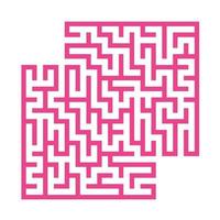 Abstract square maze. Game for kids. Puzzle for children. Labyrinth conundrum. Flat vector illustration. With place for your image. Find the right path.