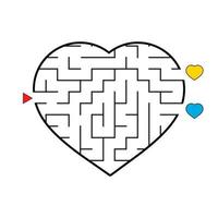 laberinto en forma de corazón. juego para niños. rompecabezas para niños. encontrar el camino correcto. enigma del laberinto. Ilustración de vector plano aislado sobre fondo blanco.