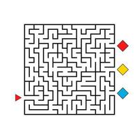 Abstract square maze. Game for kids. Puzzle for children. Find the right path. Labyrinth conundrum. Flat vector illustration isolated on white background.