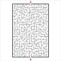 Abstract rectangular maze. Game for kids. Puzzle for children. One entrances, one exit. Labyrinth conundrum. Simple flat vector illustration isolated on white background.