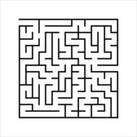 Abstract square maze. Game for kids. Puzzle for children. One entrances, one exit. Labyrinth conundrum. Simple flat vector illustration isolated on white background.