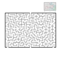 Abstract rectangular large maze. Game for kids and adults. Puzzle for children. Find the right way out. Labyrinth conundrum. Flat vector illustration.