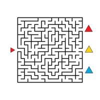 Abstract square maze. Game for kids. Puzzle for children. Find the right path. Labyrinth conundrum. Flat vector illustration isolated on white background.