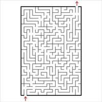 Abstract rectangular maze. Game for kids. Puzzle for children. One entrances, one exit. Labyrinth conundrum. Simple flat vector illustration isolated on white background.