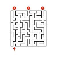 Abstract square maze. Game for kids. Puzzle for children. Find the right path. Labyrinth conundrum. Flat vector illustration isolated on white background.