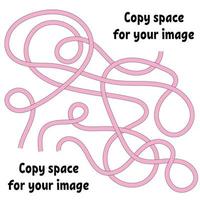 Abstract maze. Many ways from start to finish. Game puzzle for children. Labyrinth conundrum. Vector illustration. With space for your drawings.