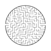 Abstract round maze. Game for kids and adults. Puzzle for children. Labyrinth conundrum. Flat vector illustration isolated on white background.