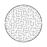 Abstract round maze. Game for kids and adults. Puzzle for children. Labyrinth conundrum. Flat vector illustration isolated on white background.