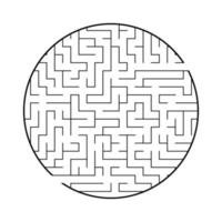 Abstract round maze. Game for kids and adults. Puzzle for children. Labyrinth conundrum. Flat vector illustration isolated on white background.