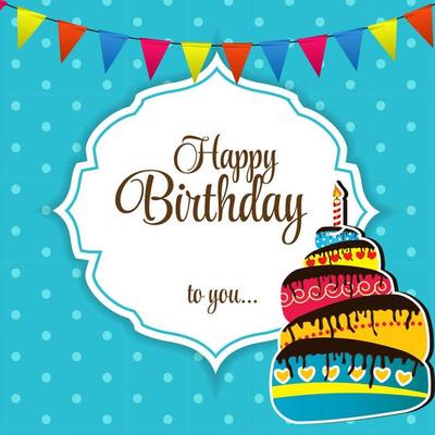 Happy Birthday Card Vector Illustration