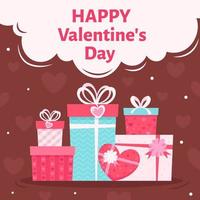 Happy Valentines Day greeting card. Valentines Day presents. vector