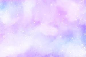 Abstract pink blue watercolor galaxy background. Fantasy rainbow pastel color. Vector watercolor sky cloud. Marble glitter pattern. Holographic star unicorn texture