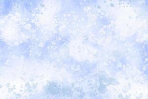 Fondo de acuarela de nieve de invierno. textura de vector abstracto blanco. cielo azul con nieve que cae, copo de nieve. plantilla de diseño fantástico. telón de fondo con un paisaje de luz fría.