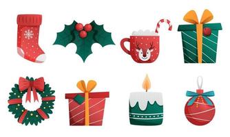 Collection of christmas elements vector