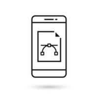 Mobile phone flat design with vector file sign.