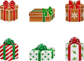 gingerbread gift boxes vector