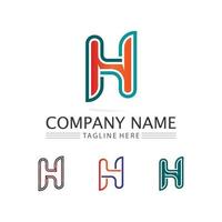 H font and letter design logo alphabet vector sign identity