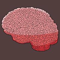 diseño de cerebro de dibujos animados vector