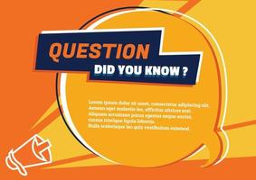 did you know with question memo help and support page template with question mark orange vector