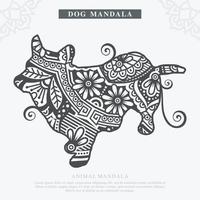 DOG Mandala Vector. Vintage decorative elements. Oriental pattern, vector illustration.