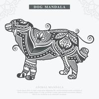 DOG Mandala Vector. Vintage decorative elements. Oriental pattern, vector illustration.