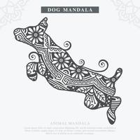 vector de mandala de perro. elementos decorativos vintage. patrón oriental, ilustración vectorial.