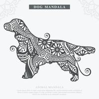 vector de mandala de perro. elementos decorativos vintage. patrón oriental, ilustración vectorial.