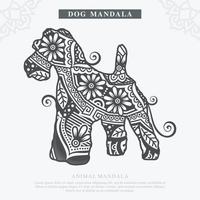 DOG Mandala Vector. Vintage decorative elements. Oriental pattern, vector illustration.