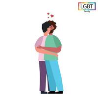 LGBT family two men kiss passionately - Vector