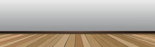Realistic light wood floor and white wall, background for presentation - Vector