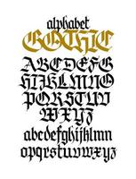 Complete Gothic alphabet. Vector. Uppercase and lowercase letters on a white background. vector