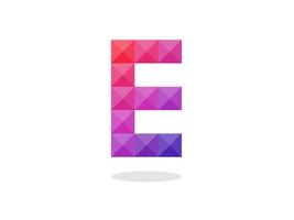 Geometric Letter E logo with perfect combination of red-blue colors. vector