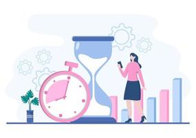 Planning Schedule or Time Management with Calendar Business Meeting, Activities and Events Organizing Process Office Working. Background Vector Illustration