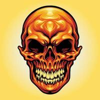 ilustraciones de esqueleto de cabeza de calavera vector