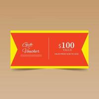 Red Gift Voucher Design Template vector