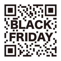 vector código qr de viernes negro con logotipo de viernes negro aislado sobre fondo blanco.