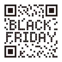 vector código qr de viernes negro con logotipo de viernes negro aislado sobre fondo blanco.