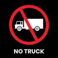 No Entry Truck Traffic Sign Sticker with text inscription on isolated background vector