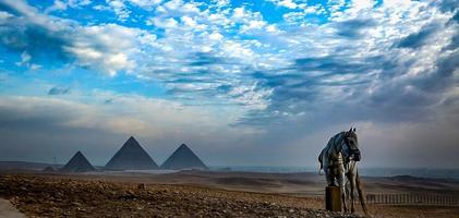 Pyramids in dawn photo