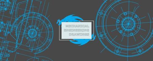 Abstract background concept mechanical engineering drawing. Engineering wallpaper vector